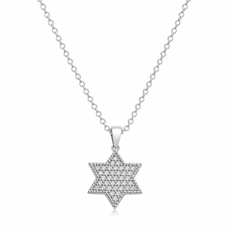 שרשרת מגן דוד יוקרתית בעיצוב נוצץ ומלא סטייל