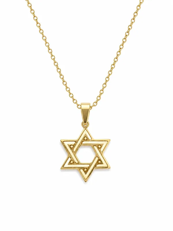שרשרת מגן דוד לגבר בעיצוב קלאסי ויוקרתי בגימור זהב