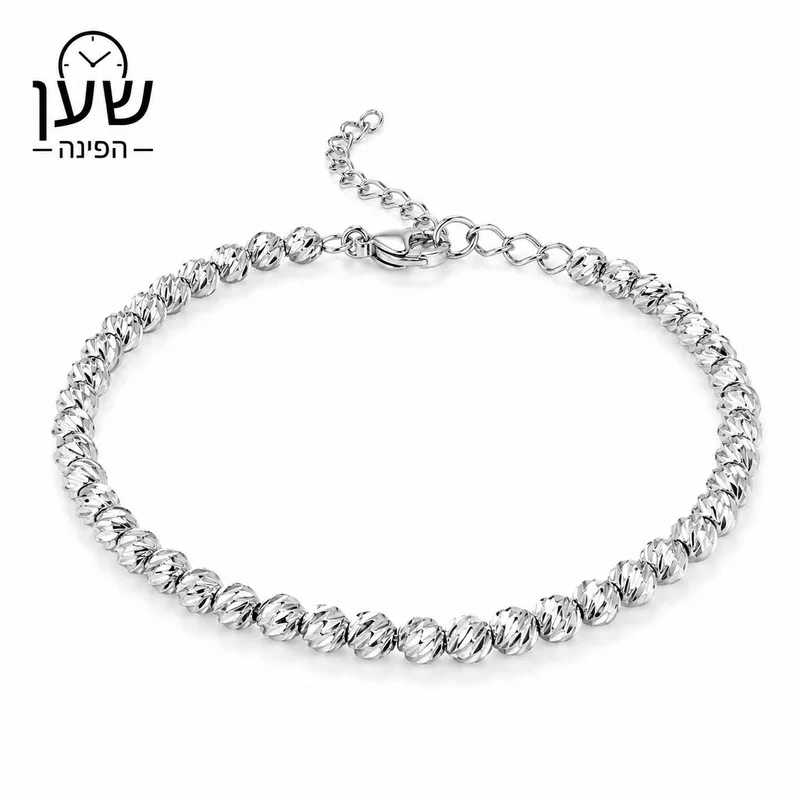 צמיד חרוזים כסף – עיצוב עדין עם ברק יוקרתי
