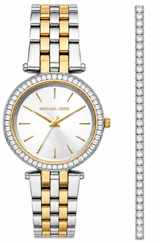 סט מייקל קורס Michael Kors MK3405 וצמיד טניס כסף