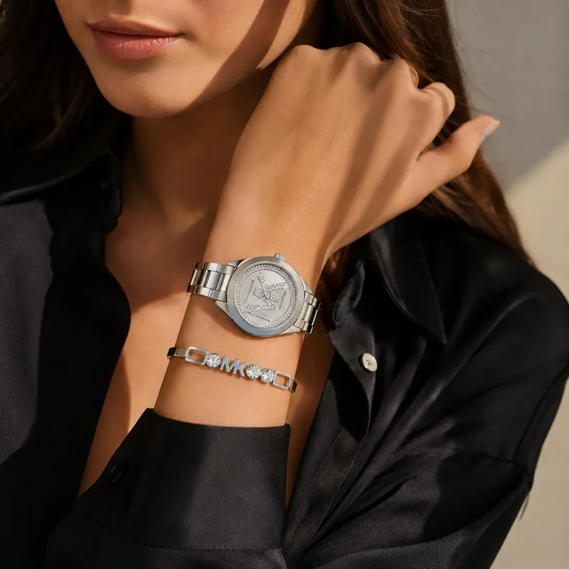 סט שעון מייקל קורס לאישה דגם MKO1108 MICHAEL KORS וצמיד של מייקל קורס