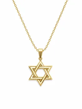 שרשרת מגן דוד לגבר בעיצוב קלאסי ויוקרתי בגימור זהב