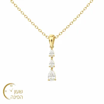 שרשרת טיפות עדינה לאישה בציפוי זהב