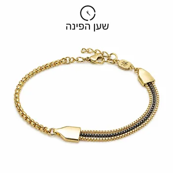 צמיד לגבר זהב ושחור