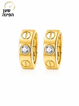 עגילי חישוק זהב יוקרתיים