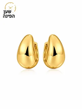 עגילי טיפה זהב בעיצוב קלאסי