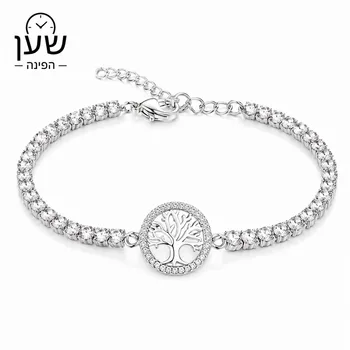 צמיד טניס עץ החיים – כסף יוקרתי עם זרקונים נוצצים