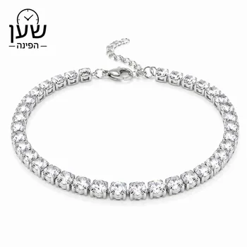 צמיד טניס יוקרתי כסף – שיבוץ אבנים נוצצות