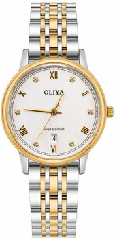 שעון OLIYA אלגנטי דו־גוון כסף וזהב