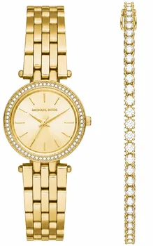 סט שעון מייקל קורס לאישה MK3295 וצמיד טניס זהב MICHAEL KORS