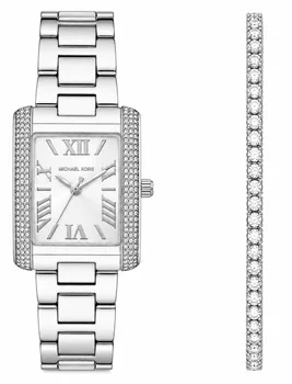 סט שעון יד מייקל קורס לאישה דגם MK4642 MICHAEL KORS צמיד טניס כסף