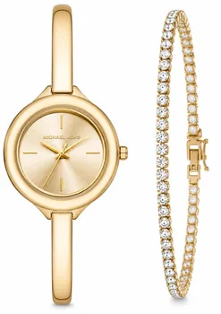 סט שעון Michael Kors לנשים דגם MK4929 + צמיד טניס זהב