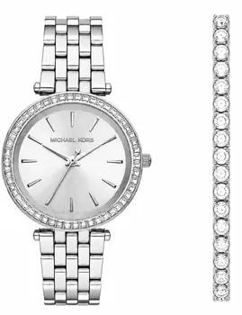 סט שעון מייקל קורס לאישה MK3364 וצמיד טניס כסף MICHAEL KORS