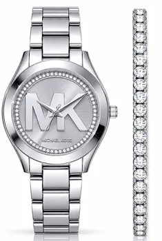 סט שעון יד אנלוגי Michael Kors MK3548 מייקל קורס וצמיד טניס כסף