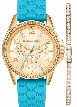 סט שעון מייקל קורס לאישה דגם MK7374 MICHAEL KORS וצמיד טניס זהב