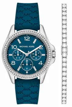 סט שעון יד מייקל קורס לאישה דגם MKO1004 MICHAEL KORS וצמיד טניס כסף