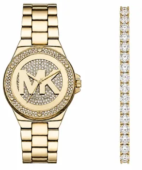 סט שעון מייקל קורס לאישה דגם MKO1220 MICHAEL KORS וצמיד טניס זהב