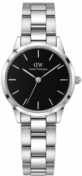 שעון Daniel Wellington כסוף עם לוח שחור ורצועת מתכת
